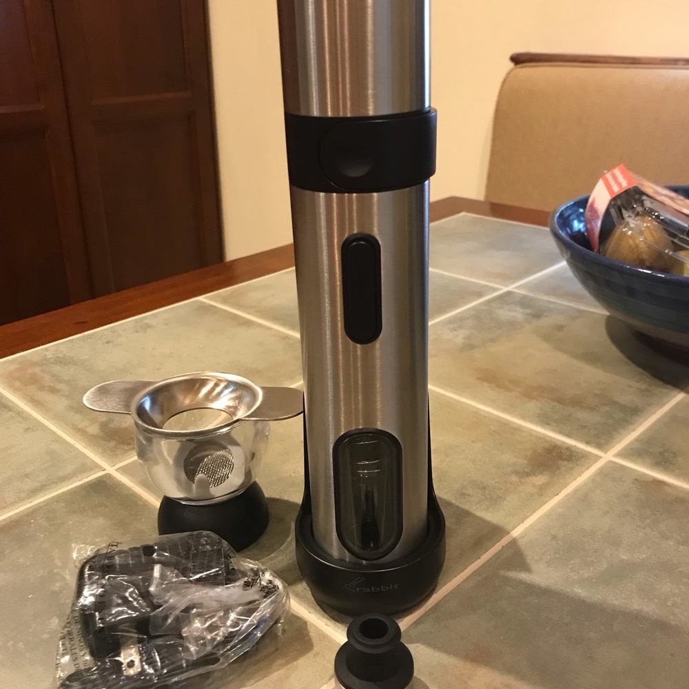 Rabbit Stainless Steel Electric Wine Opener Set
